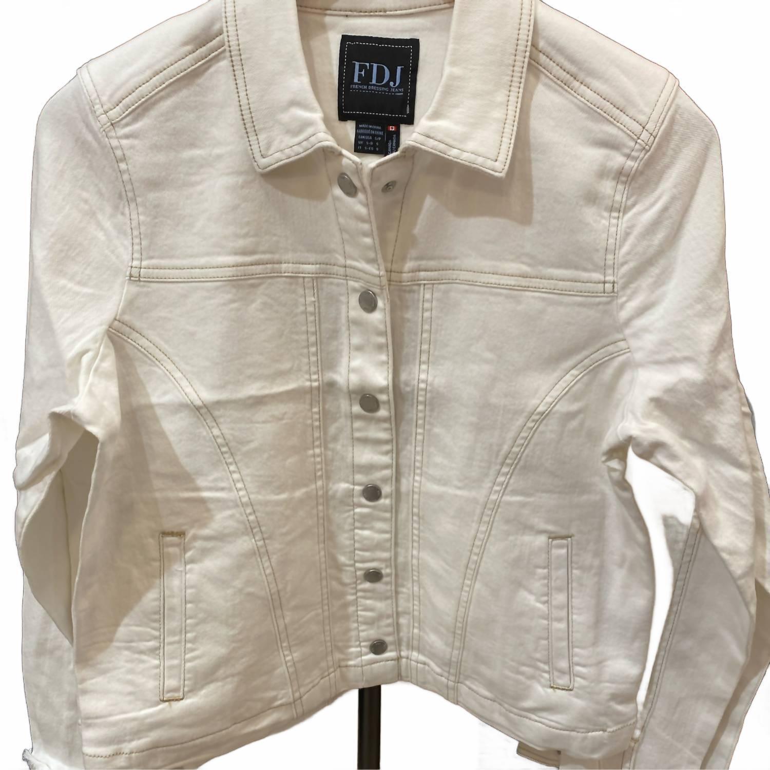 New Fdj Women's Cropped Snap Closure Jacket In Ivory